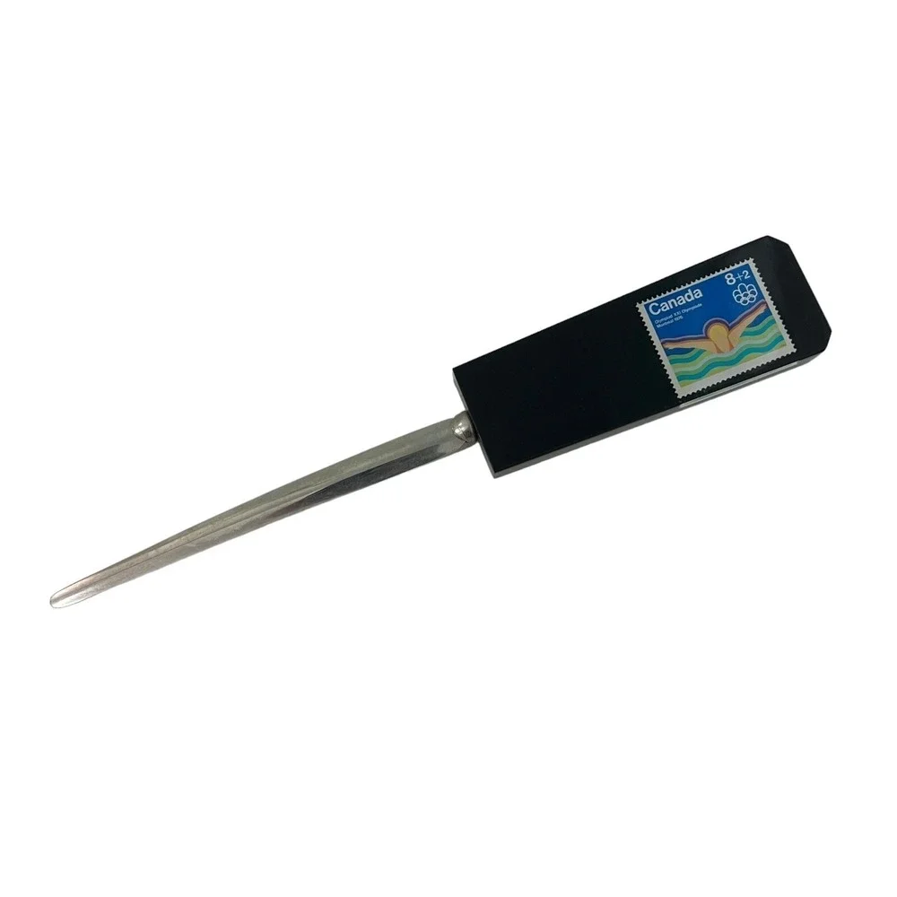 Montreal‎ Olympics 1976 Letter Opener Stamp Canada Souvenir Metal Lucite Handle